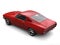 Crimson red American vintage muscle car - rear top down view