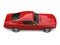 Crimson red American vintage muscle car - top down side view