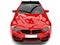 Crimson red modern sport racing car - hood closeup shot