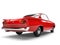 Crimson red restored vintage car - rear view