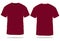 Crimson Short Sleeve T-Shirt Template Vector on White Background