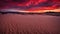 Crimson Sunset Over the Desert