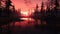 Crimson Twilight, A Sunset Over Marsh Symphony