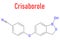 Crisaborole eczema drug molecule, Phosophodiesterase-4 inhibitor. Skeletal formula.