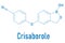 Crisaborole eczema drug molecule, Phosophodiesterase-4 inhibitor. Skeletal formula.