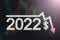 Crisis 2022. Quarterly or annual report of companies. Economic recession on the chart. Chart arrow pointing down against