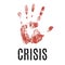 A crisis. Vector illustration isolated on white background.