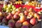 Crisp apples and other products at a winter farmer`s market