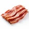 Crisp And Clean Bacon Strips On White Background