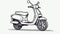 Crisp And Clean Line Drawing Of A Mono Scooter In Silver And Gray