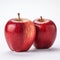 Crisp And Clean Look: Two Red Apples On White Background