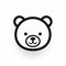 Crisp Graphic Design: Eye-catching Teddy Bear Icon In Black And White