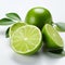 Crisp Graphic Design: Limes Cut In Half On White Background
