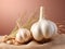 Crisp Simplicity: Garlic on a Clean Background. Generative AI