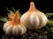 Crisp Simplicity: Garlic on a Clean Background. Generative AI