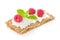 Crispbread with cream cheese and raspberries