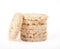 Crispbread.Puffed rice bread isolated on white background.