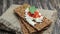 Crispbread with soft cottage cheese and red pepper