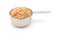 Crisped rice breakfast cereal in a measuring cup