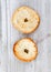 crispy bake rolls on wood background