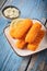 Crispy breaded fish fingers with tartare sauce