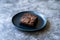 Crispy Brownie with Chocolate Cookie Biscuit in Plate