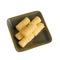 crispy butter corn roll in dish .clipping path