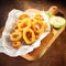 Crispy calamari rings in batter