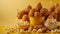 Crispy Chicken Nuggets on a Yellow Background