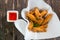 Crispy Chicken wing Thai style fried appetizer or snack with spicy dipping sauce