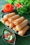 Crispy Chinese Traditional Spring rolls food