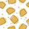 Crispy Crackers seamless texture in yellow colors.