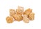 Crispy croutons bread on white background