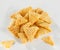 Crispy and crunchy Salty wheat 3d Triangle shape, Papad, tri angle corn puff, fryums or frymus, snack food, Indian Pouch Packing
