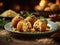 Crispy Delicious Arancini, deep fried Sicilian balls of rice. Meat sauce and mozzarella