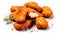 Crispy delight, Golden chicken nuggets temptingly arranged on a pristine white isolated background