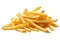 Crispy Delights Heap of Tasty Potato Fries Cut Out on White Background. created with Generative AI