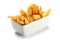 Crispy French Fries on Bowl on Wooden Table