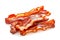 Crispy Fried Bacon Strips isolated on white