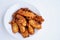 Crispy fried bananas, popular Thai snack. Diet and overweight concept..