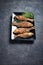 Crispy fried crispy crucian carps, vertical view