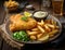 Crispy fried fish and chips