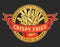 Crispy fries colorful vintage emblem