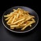 Crispy Golden French Fries on a Plate. Perfect for Snacking and Sharing.