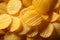 Crispy, golden potato chips showcase their delightful texture in the background