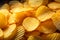 Crispy, golden potato chips showcase their delightful texture in the background