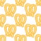 Crispy golden pretzel seamless background pattern