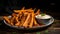 Crispy and greasy sweet potato fries