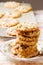 Crispy oatmeal chocolate chip cookies.style rustic