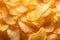 Crispy potato chips snack texture background. Generative AI